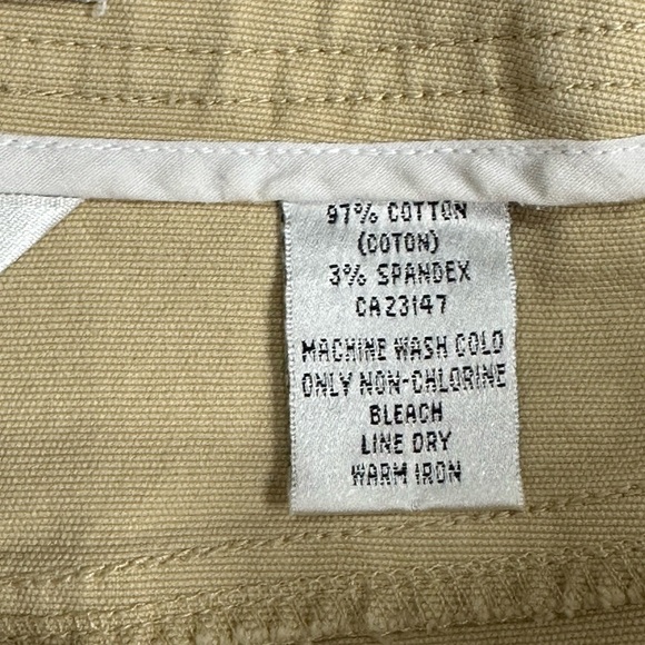 Women's Talbots 12 12P Petite Large Shorts Chino Khakis Khaki Stretch Flat Front - Picture 8 of 8